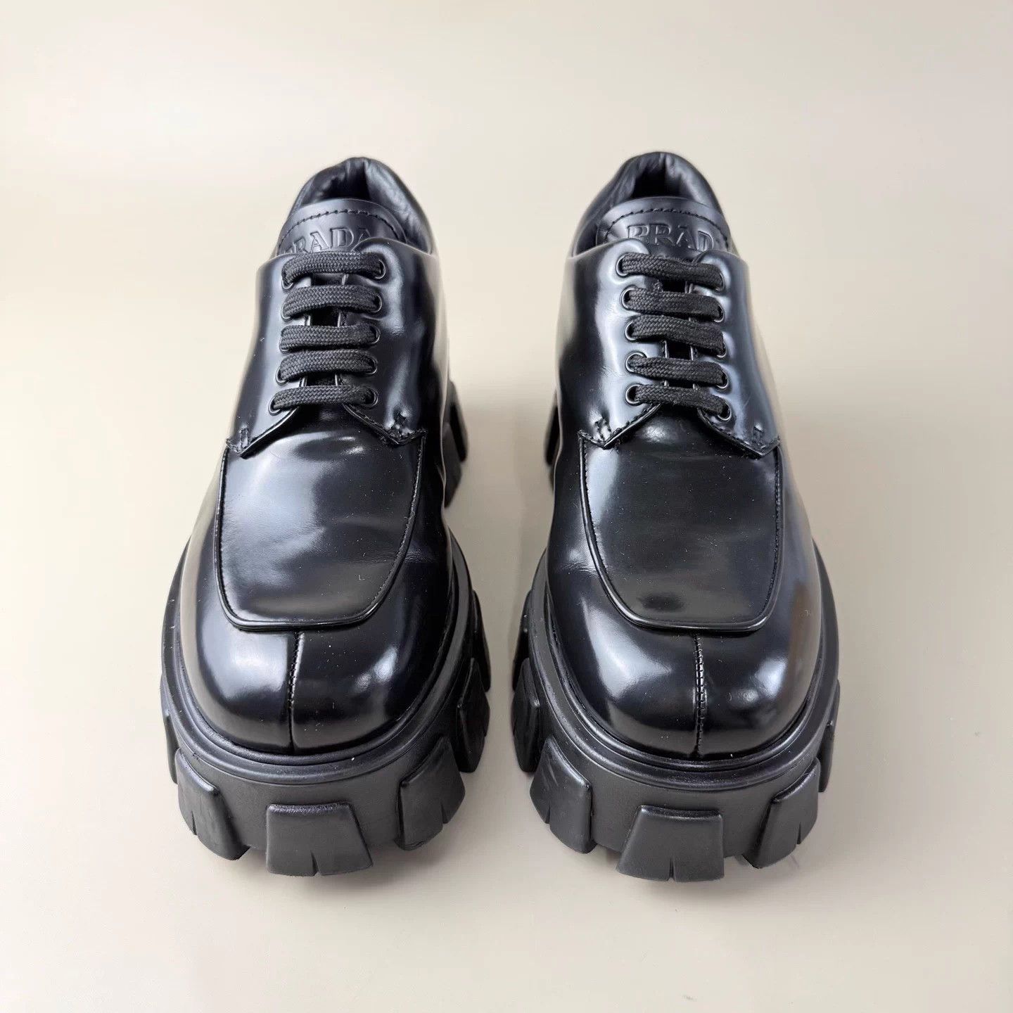 Prada Prada black thick cleated sole shoes eur 37 99 new Size US 6 / IT 36 - 2 Thumbnail