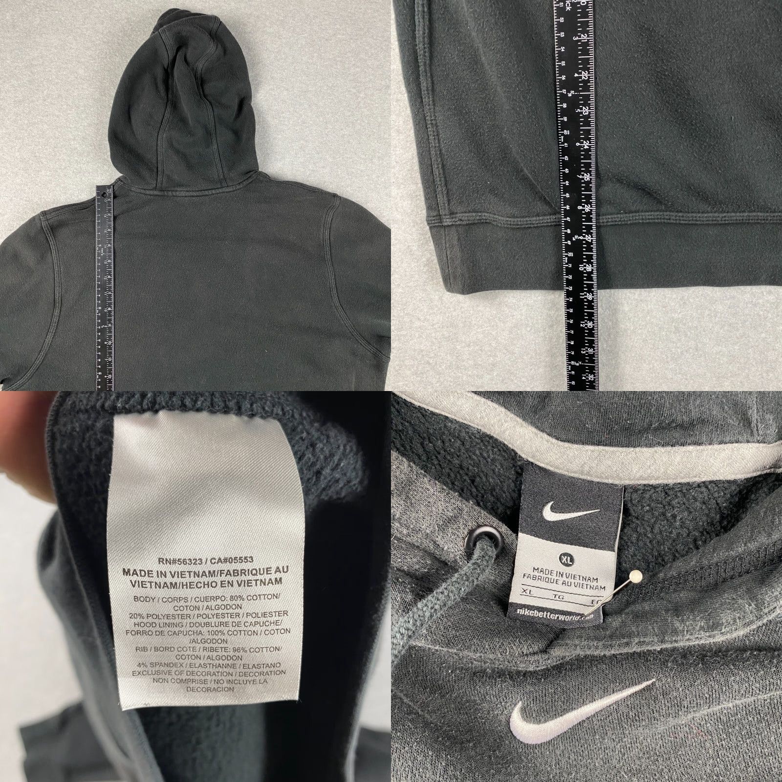 Nike VINTAGE Nike Center Swoosh Hoodie Mens XL Black Pullover Fleece Hilltop Football Size US XL / EU 56 / 4 - 8 Thumbnail