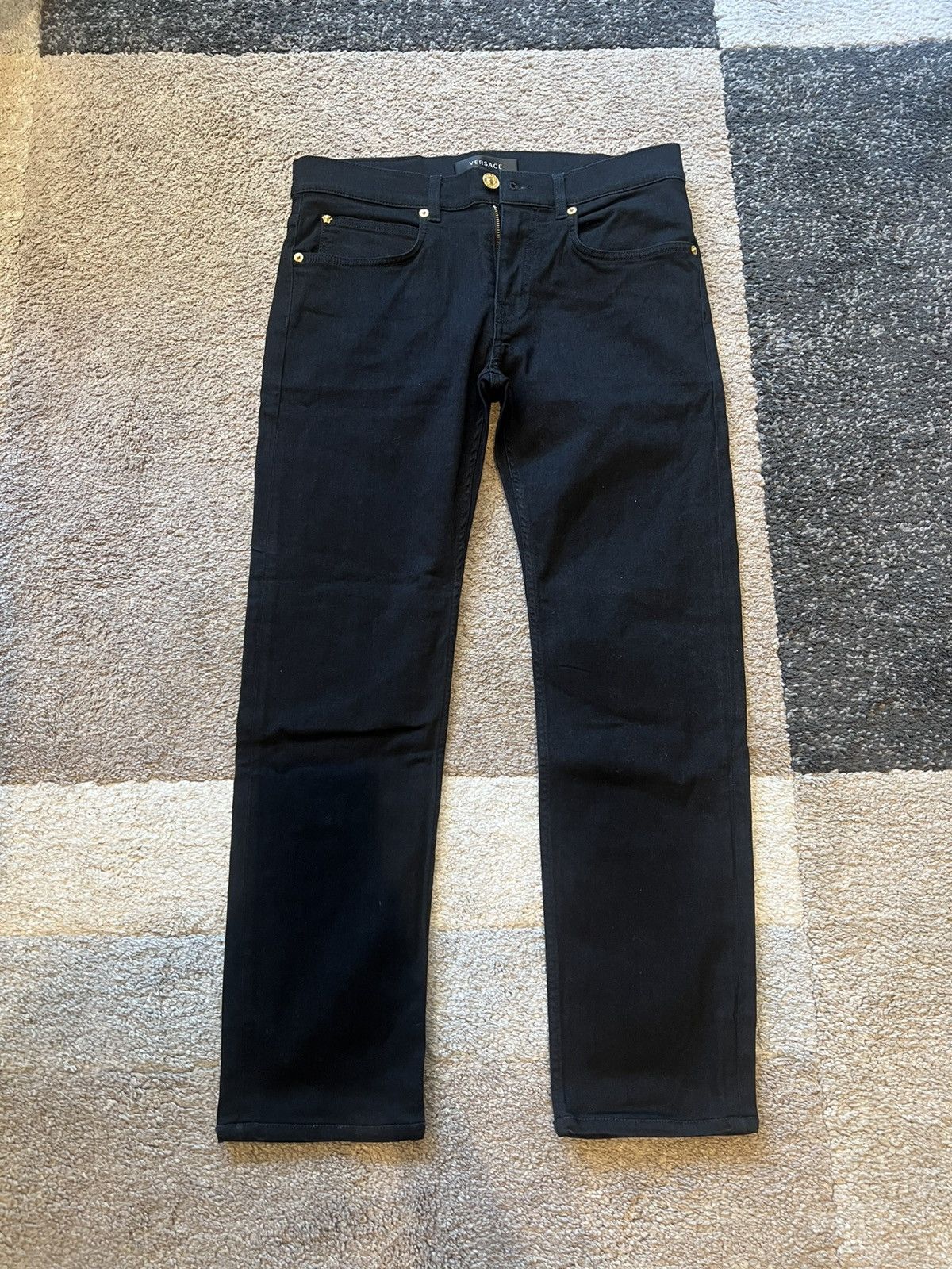 Versace Versace Mens Jeans Black Wash Taylor Fit Size US 31 - 1 Thumbnail