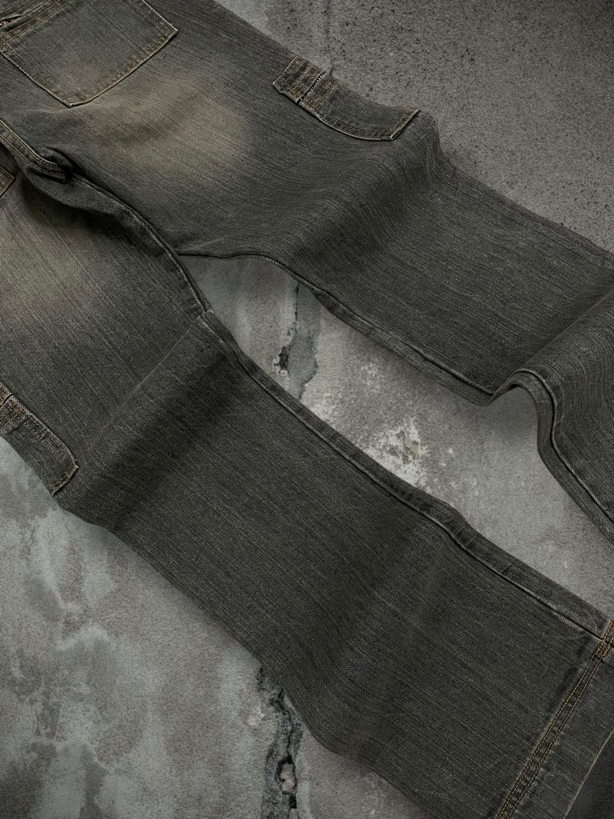 Japanese Brand Vintage 1990s Designer Japan Edge On All Green Mudwash Denim Size US 29 - 13 Thumbnail