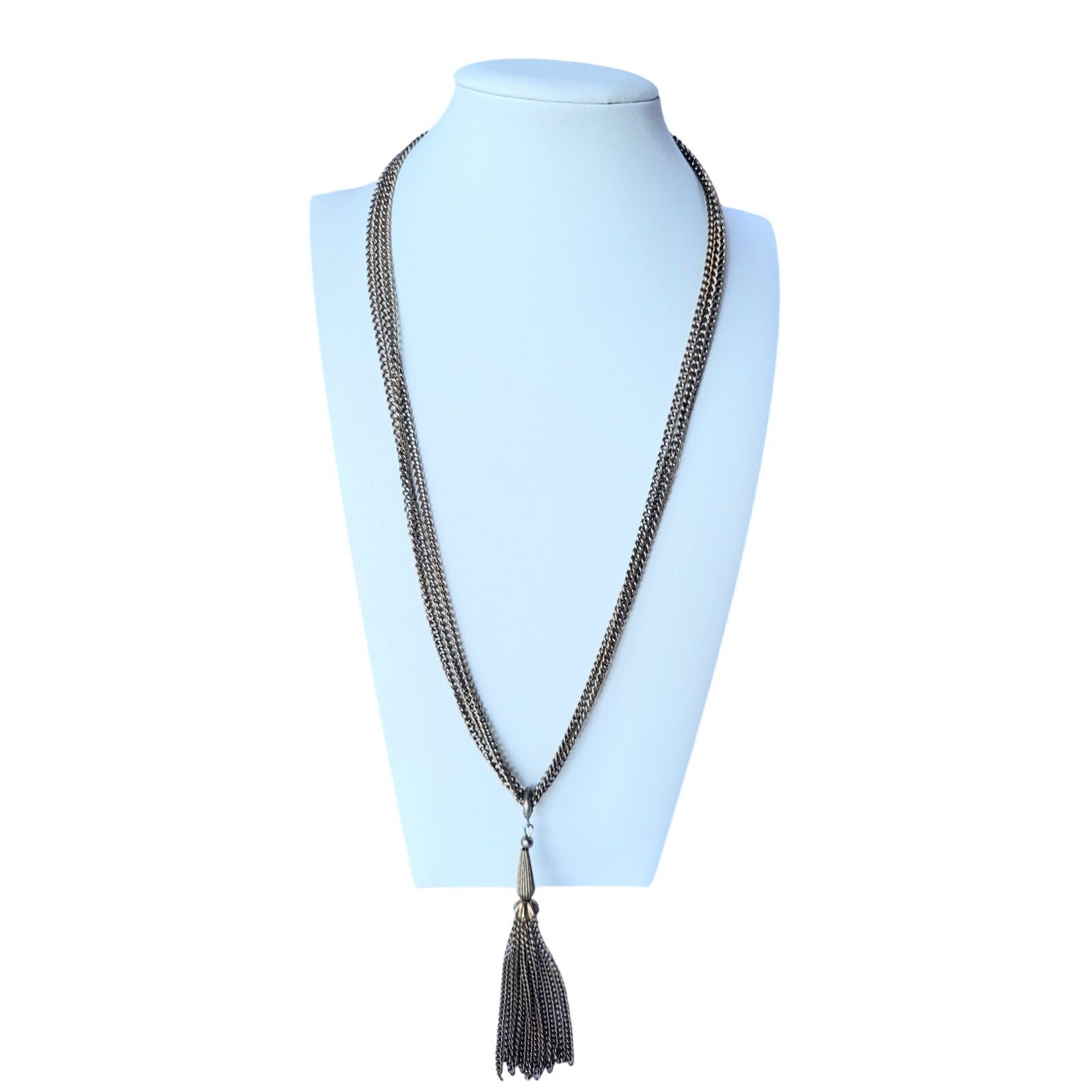 Other Tassel Necklace Vintage Gold Antiqued Spring Closure Size ONE SIZE - 1 Thumbnail