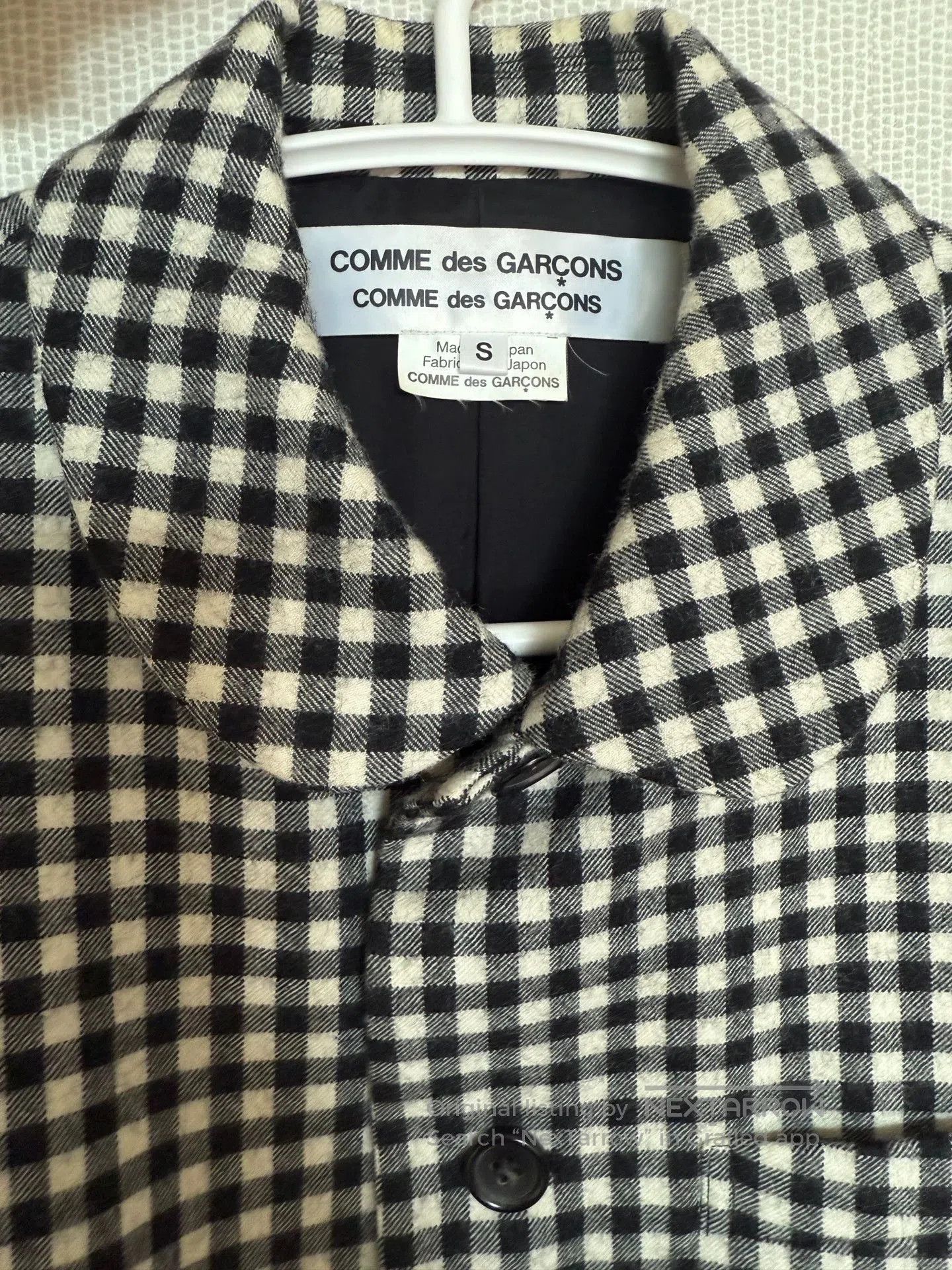Comme des Garcons CDG Comcom Black and White Check Wool Jacket. Size US S / EU 44-46 / 1 - 3 Thumbnail