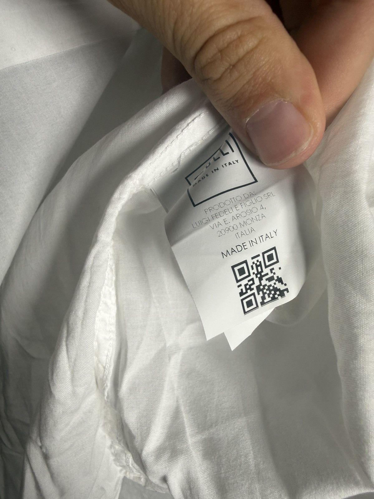 Fedeli Fedeli White Stretch Cotton Dress Shirt Size 40 L Size US L / EU 52-54 / 3 - 4 Thumbnail