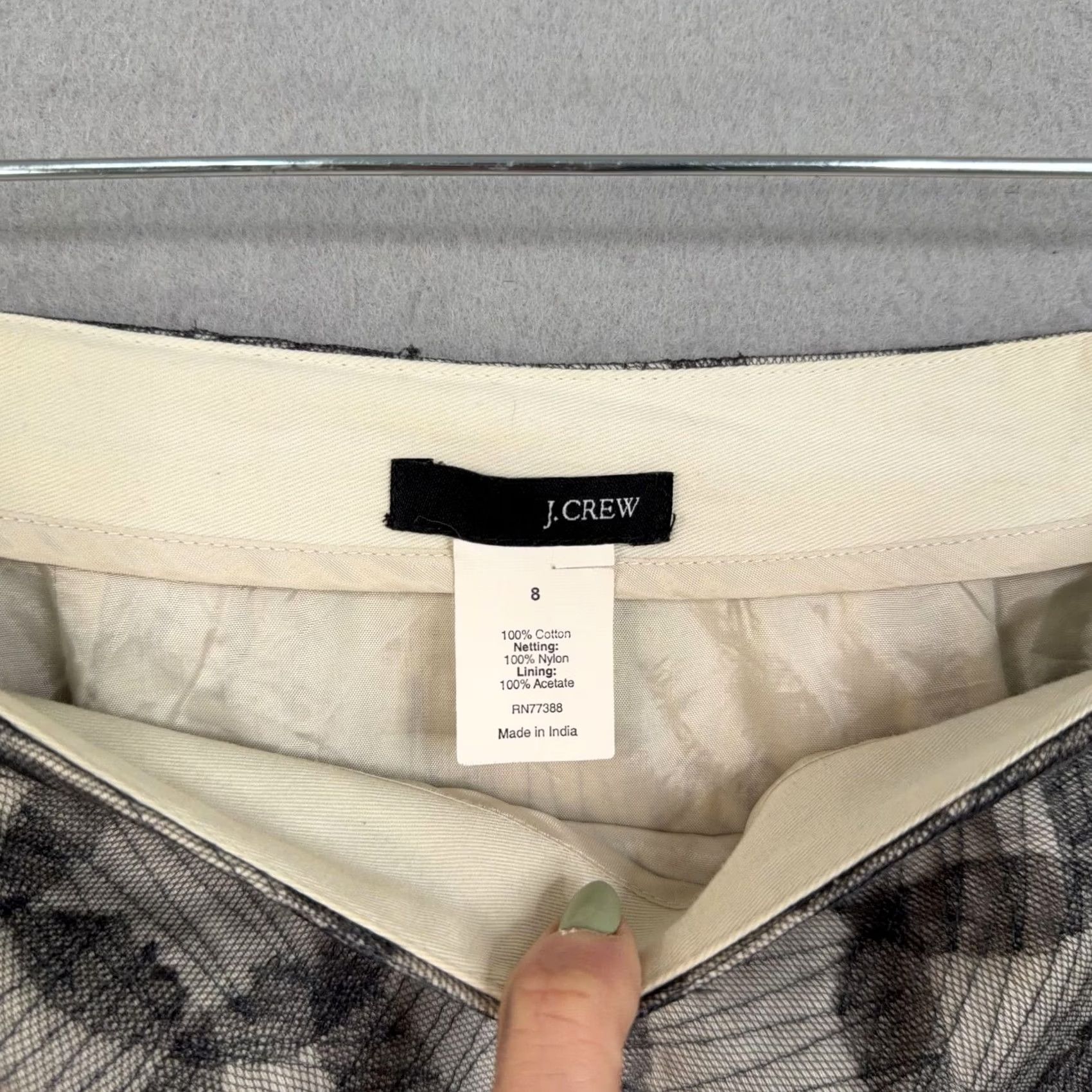 J.Crew J.Crew Skirt Womens 8 White Geometric Lace Pencil Lined Slit Workwear Office Size 30" / US 8 / IT 44 - 4 Thumbnail