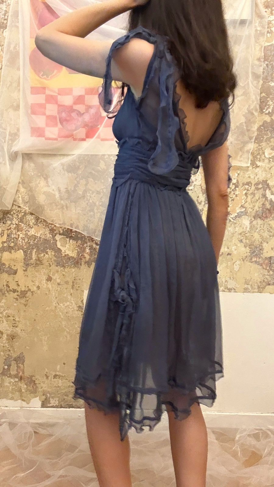 Fendi Fendi Blue Silk Chiffon Dress, size XS-S Size S / US 4 / IT 40 - 4 Thumbnail