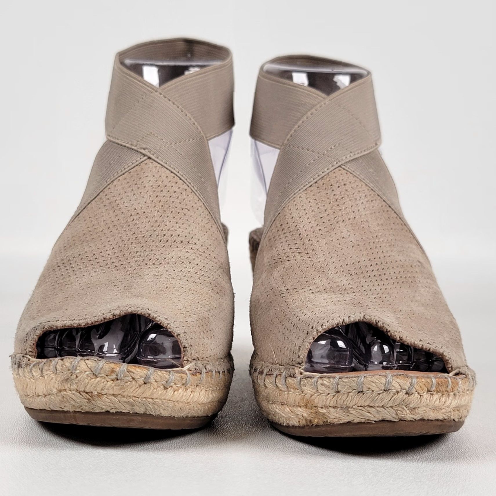 Vintage Gentle Souls by Kenneth Cole Sandal M Womens Espadrille Wedge Beige Leather Buckle Comfort 6/36 Size US 6 / IT 36 - 3 Thumbnail