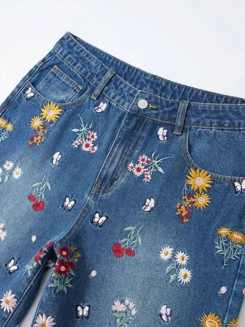 Jean × Vintage Vintage Retro 90s Floral jorts shorts Size US 30 / EU 46 - 3 Thumbnail