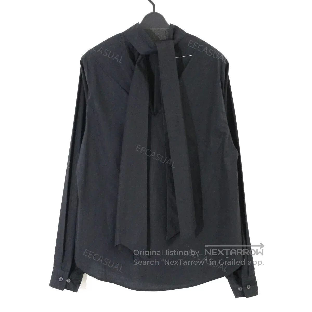 MM6 Black High Neck Shirt with Bow. Size XS / US 0-2 / IT 36-38 - 1 Thumbnail