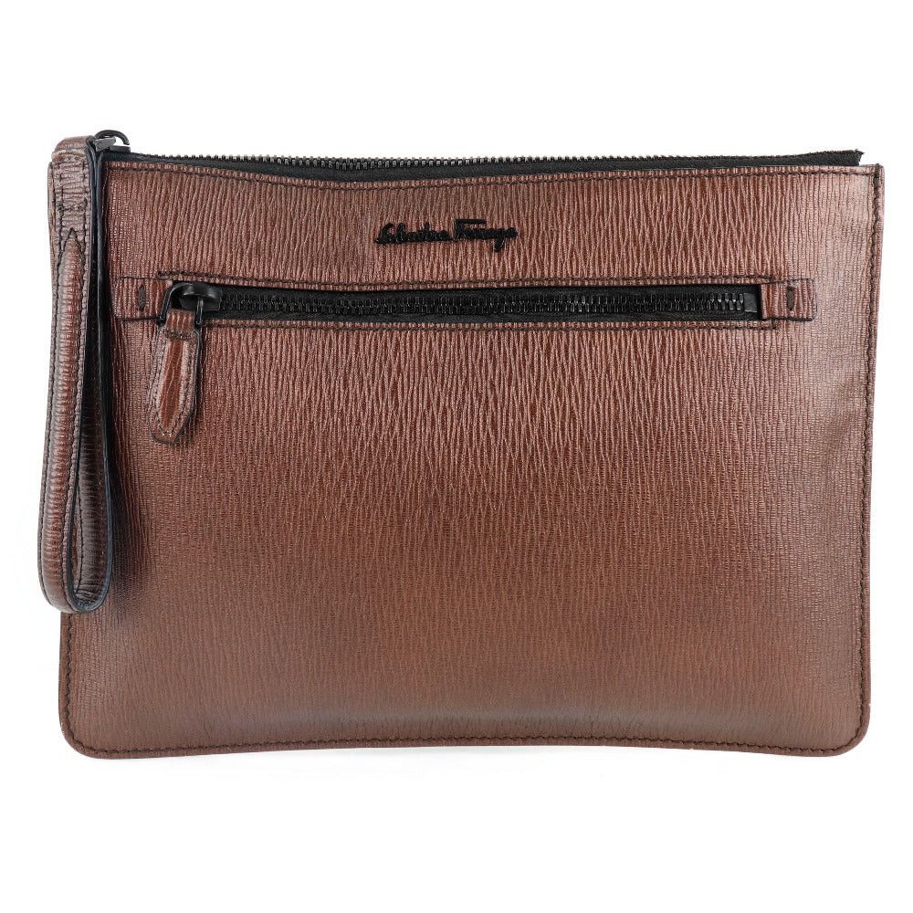Salvatore Ferragamo Brown Leather Handbag (Pre-Owned) Size ONE SIZE - 1 Thumbnail