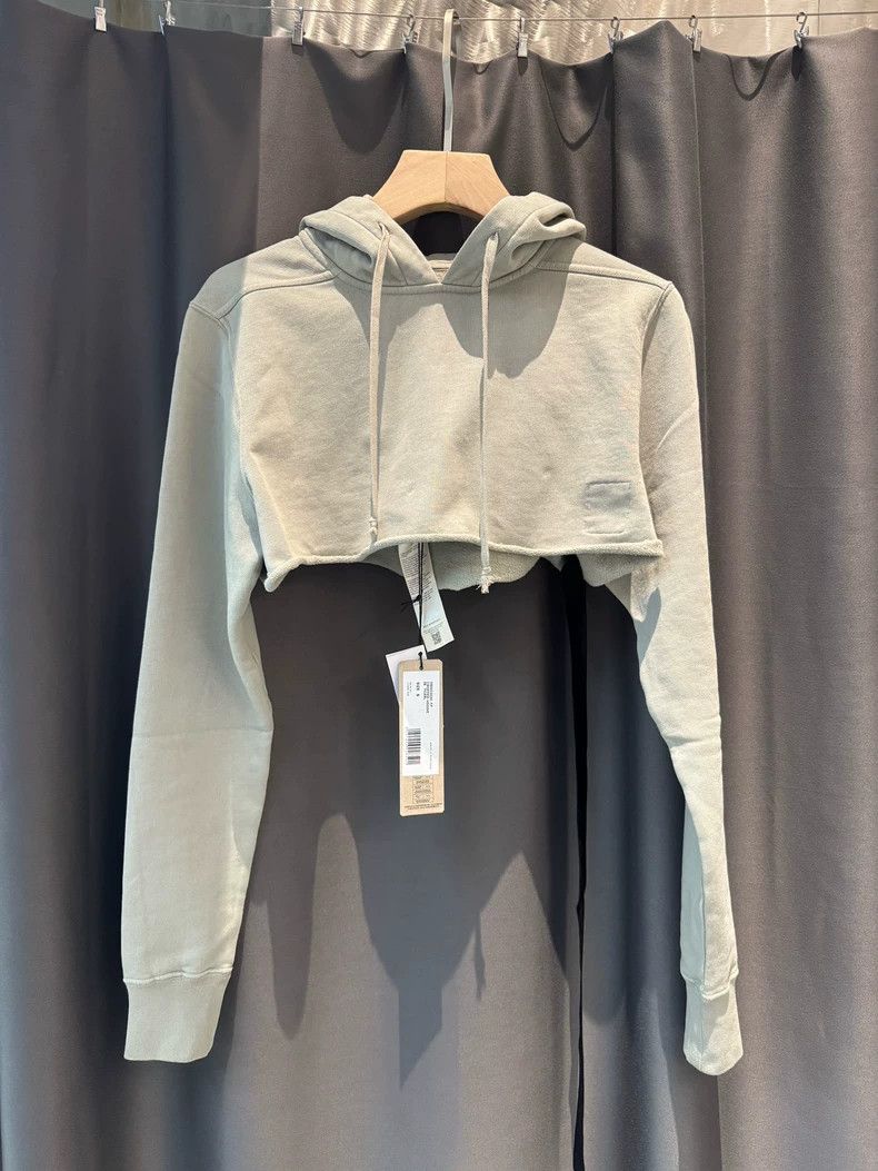 Rick Owens Drkshdw Gray Cropped Hoodie