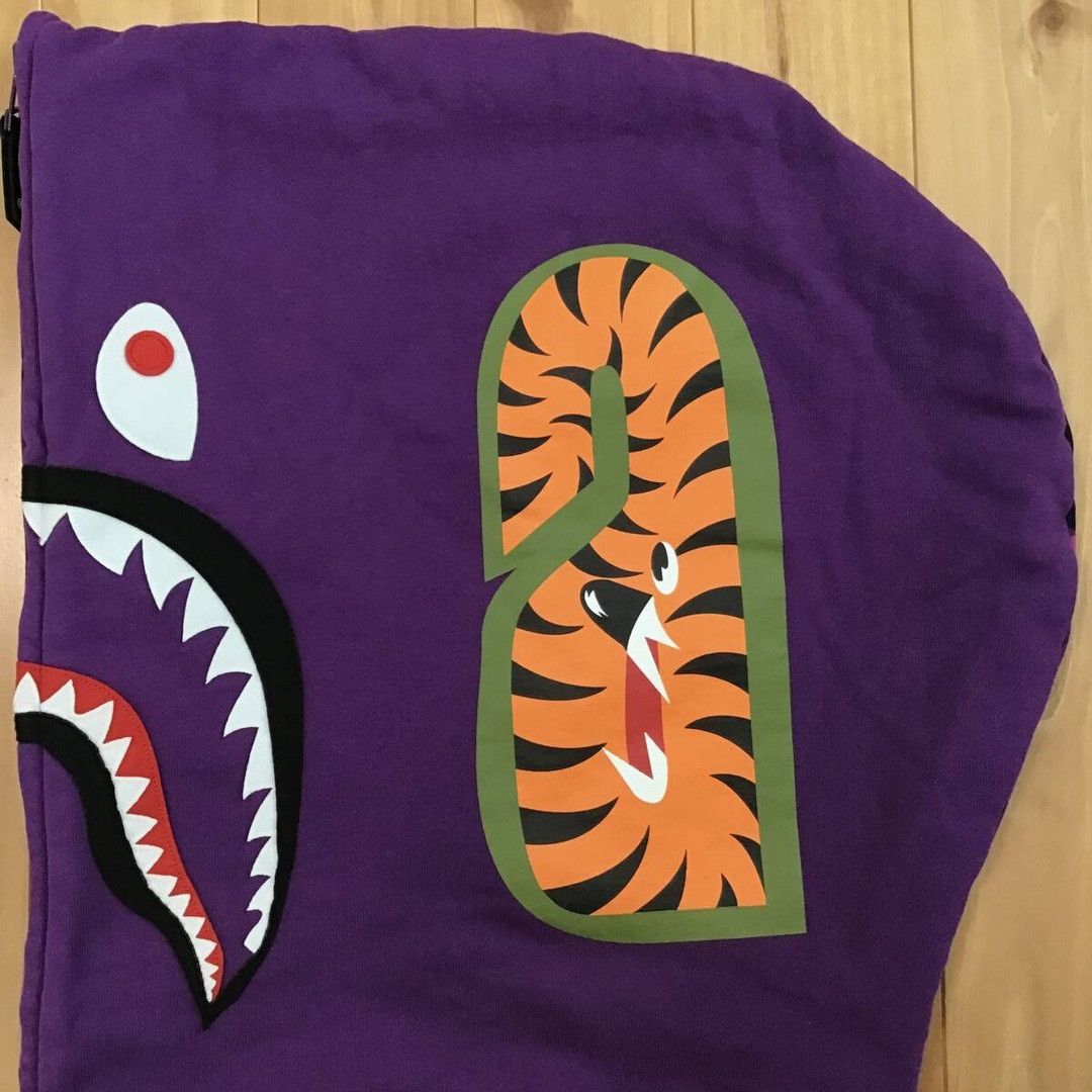 Bape BAPE Giant shark full zip hoodie purple camo a bathing ape Size US XL / EU 56 / 4 - 6 Thumbnail