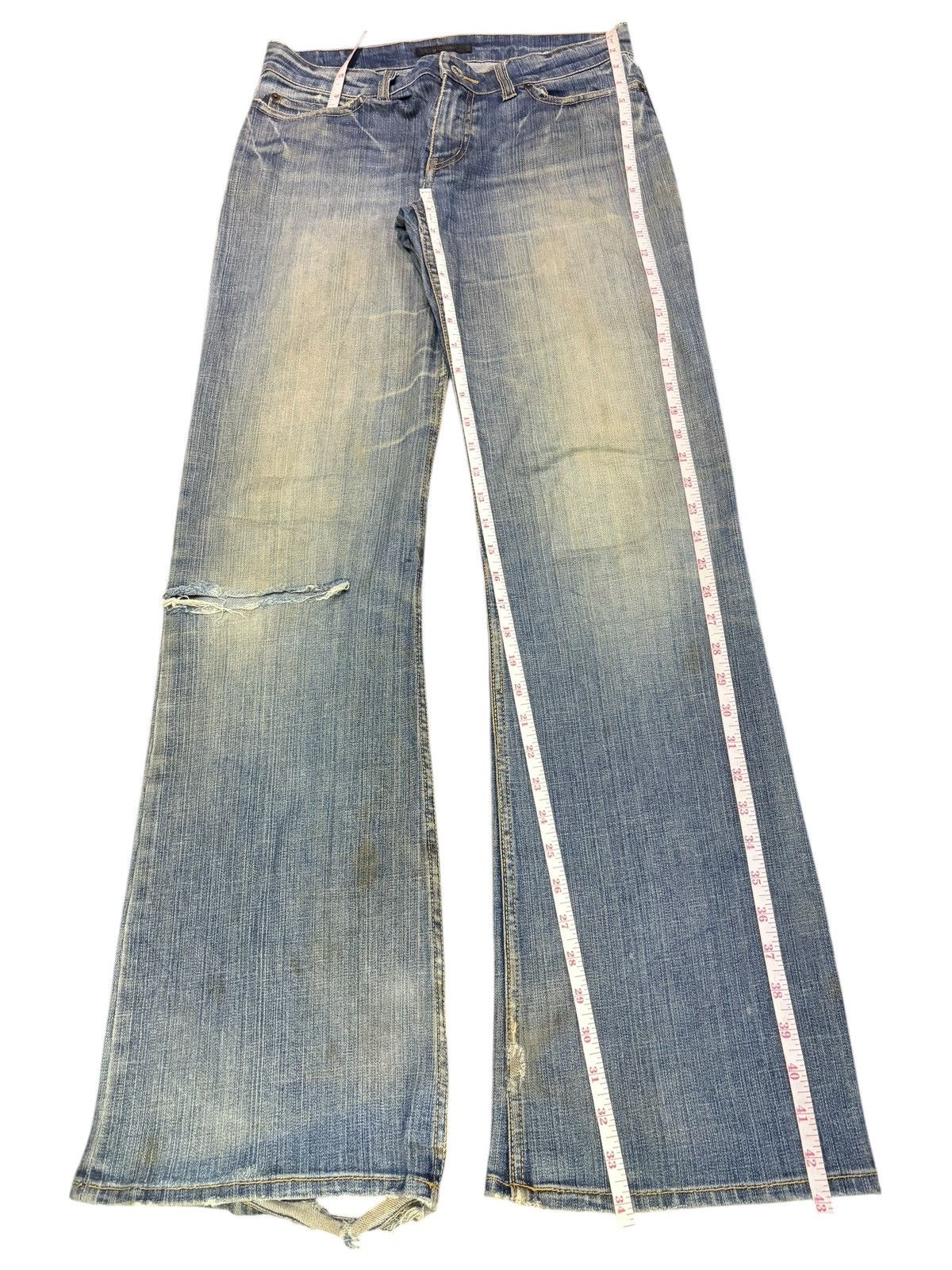 Hysteric Glamour Vintage Japanese Brand Distress Low Rise Flare Jeans Size 30" / US 8 / IT 44 - 7 Thumbnail
