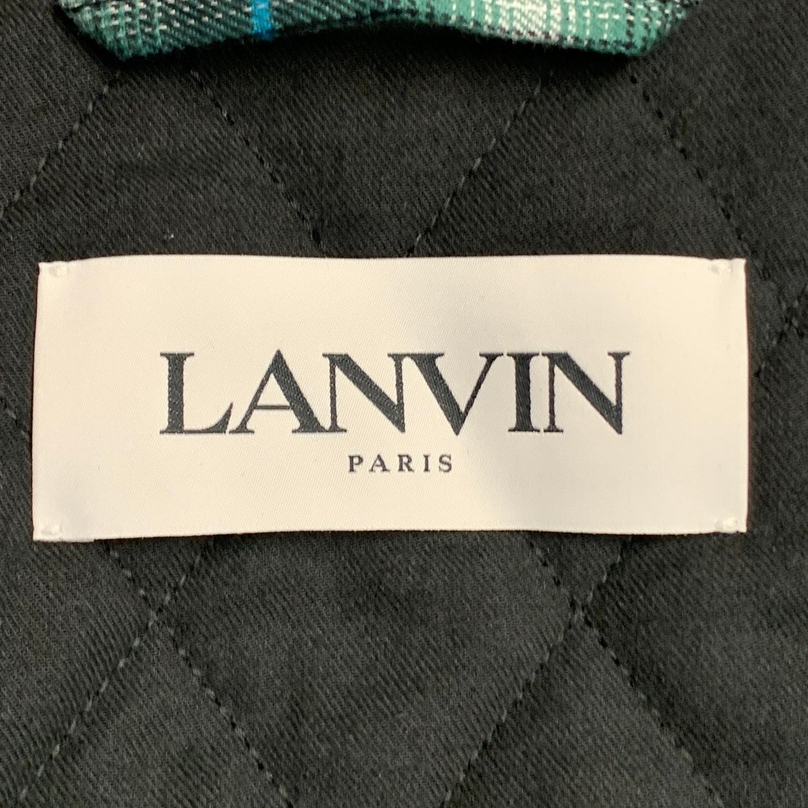 Lanvin LANVIN Green Black White Plaid Cotton Oversized Shirt Jacket Size US XL / EU 56 / 4 - 5 Thumbnail