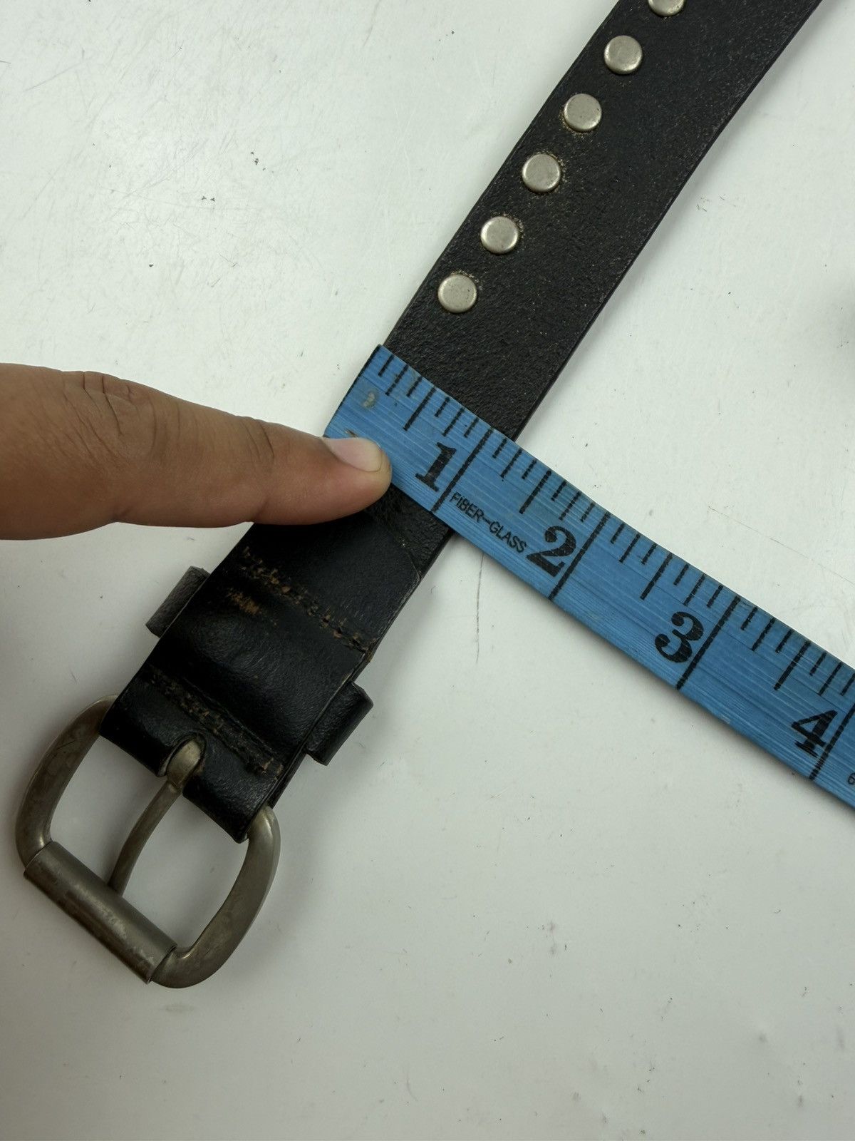 Japanese Brand tiny studded leather belt tc54 Size 34 - 5 Thumbnail