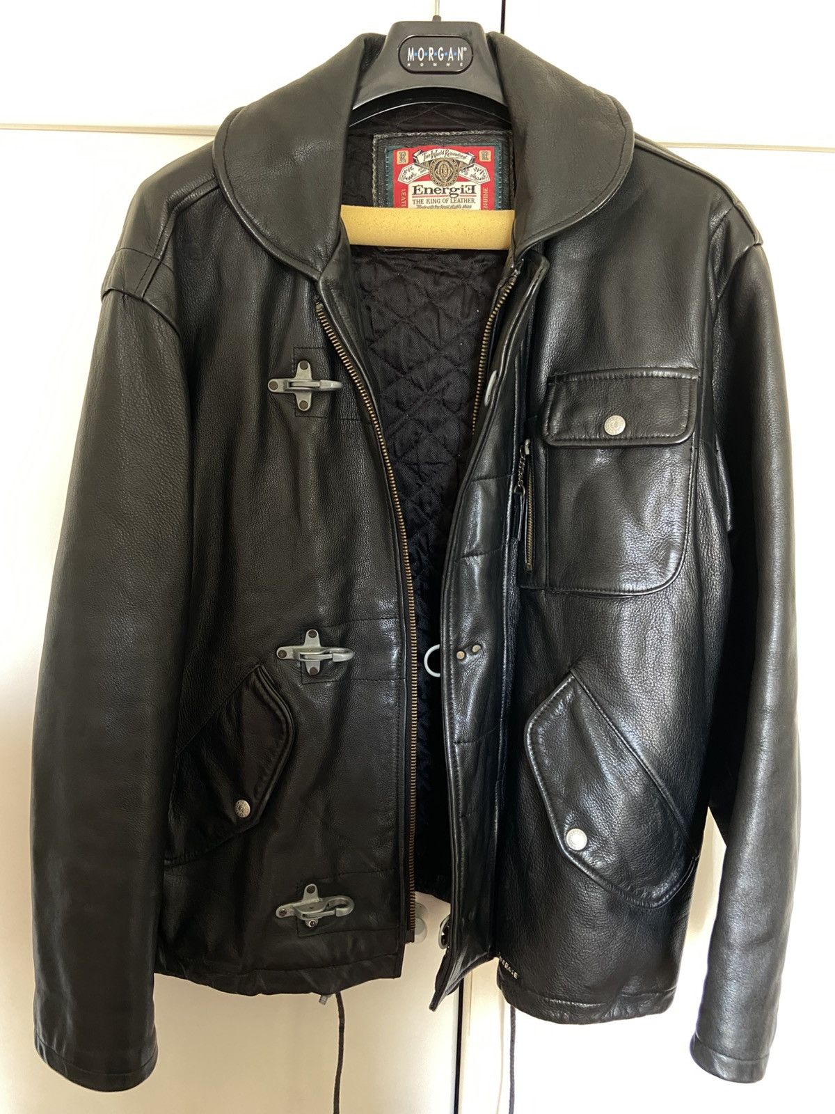 Genuine Leather Vintage Fireman Clasp leather jacket Size US L / EU 52-54 / 3 - 3 Thumbnail