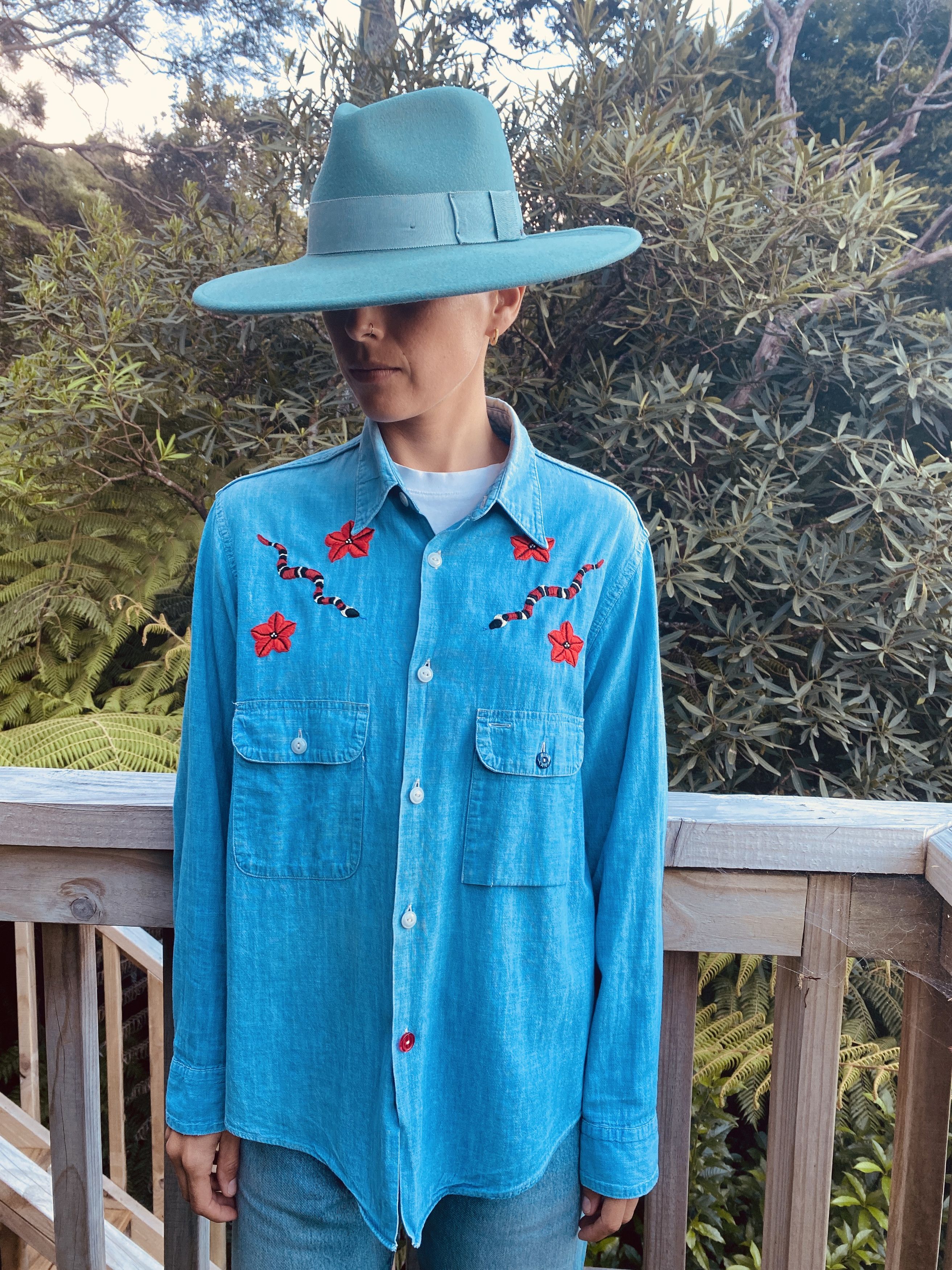 Japanese Brand BIG YANK Vintage Denim Shirt with embroidery Size M / US 6-8 / IT 42-44 - 6 Thumbnail