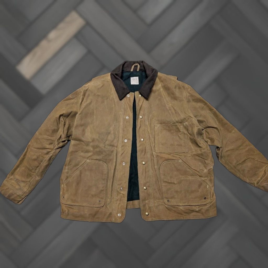 Filson VINTAGE Filson jacket Coat 2XL 48 dark tan tincloth cotton Mens Chest 48 Brown Solid 90s Size US XXL / EU 58 / 5 - 1 Thumbnail
