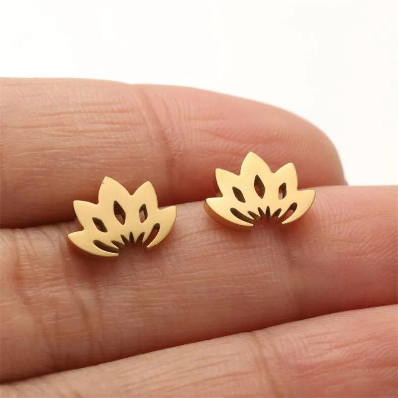 Jewelry Lotus Flower Earrings Charm Earring Gift Size ONE SIZE - 2 Thumbnail