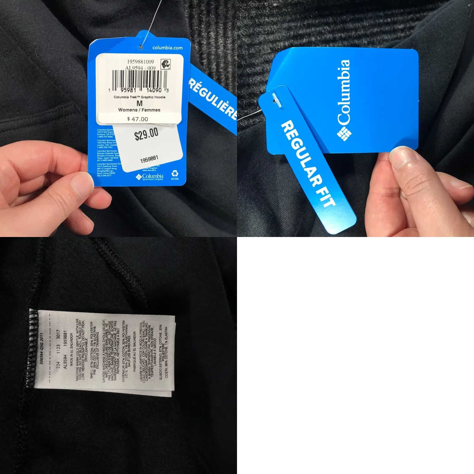 Logo 7 VINTAGE? No — Columbia Trek Graphic Hoodie Womens M Black Logo Sweatshirt AL9594-009 NWT Size M / US 6-8 / IT 42-44 - 8 Thumbnail