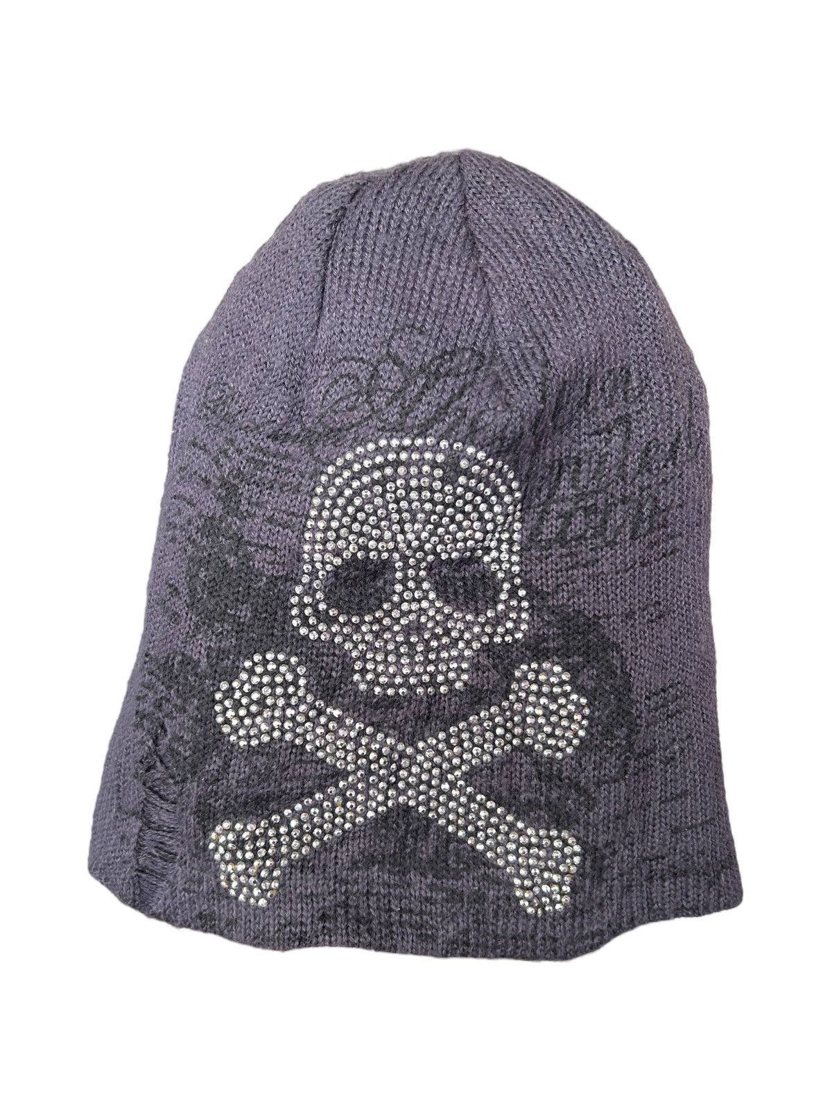 Japanese Brand Skull Distressed Design Punk Bondage Style Beanie Hats ☠️☠️ Size ONE SIZE - 1 Thumbnail