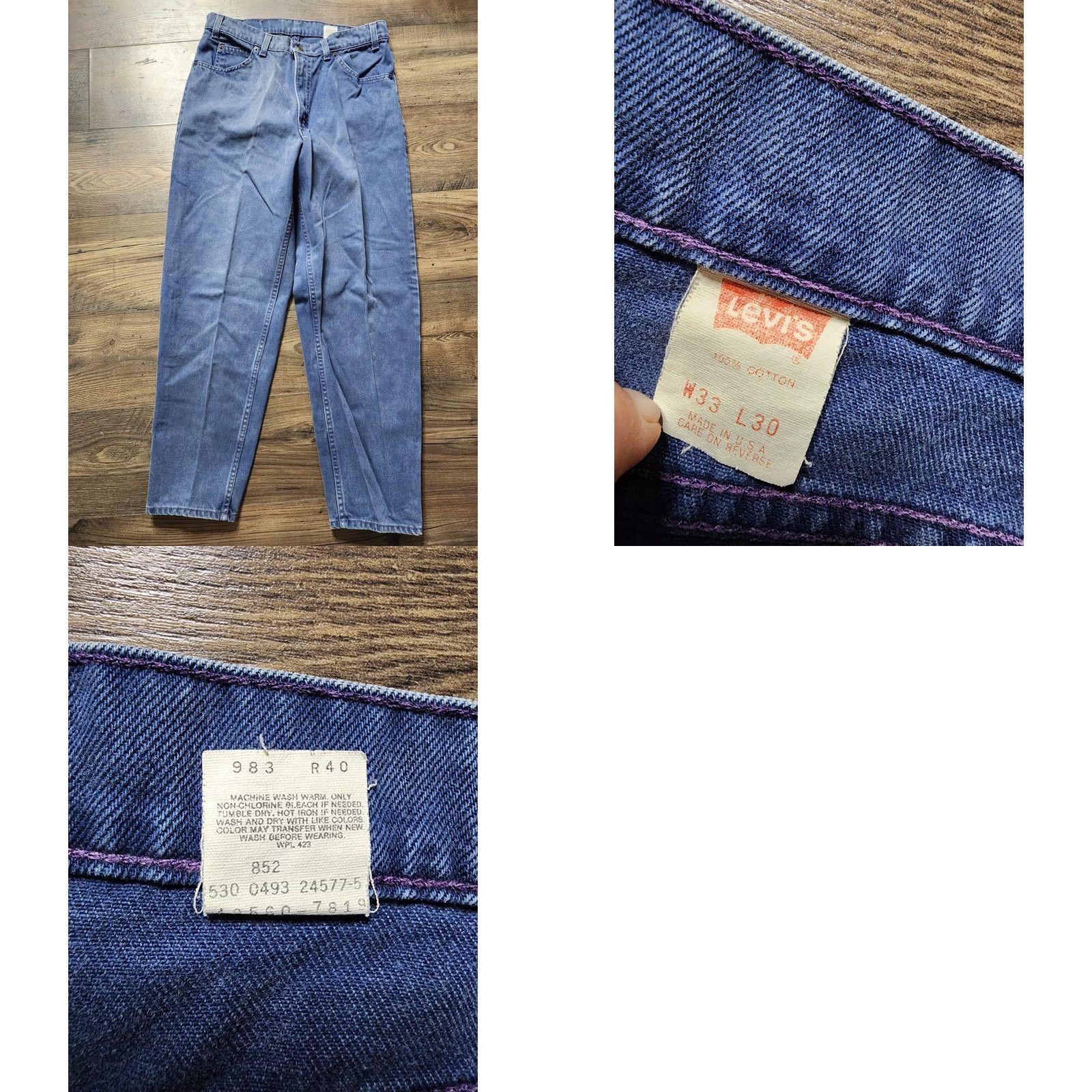 Levi's VINTAGE Levi's 560 Jeans Denim 33X30 Medium Blue Regular UNISEX Adults 90s Grunge USA Orange Tab Jeans Size US 33 - 8 Thumbnail