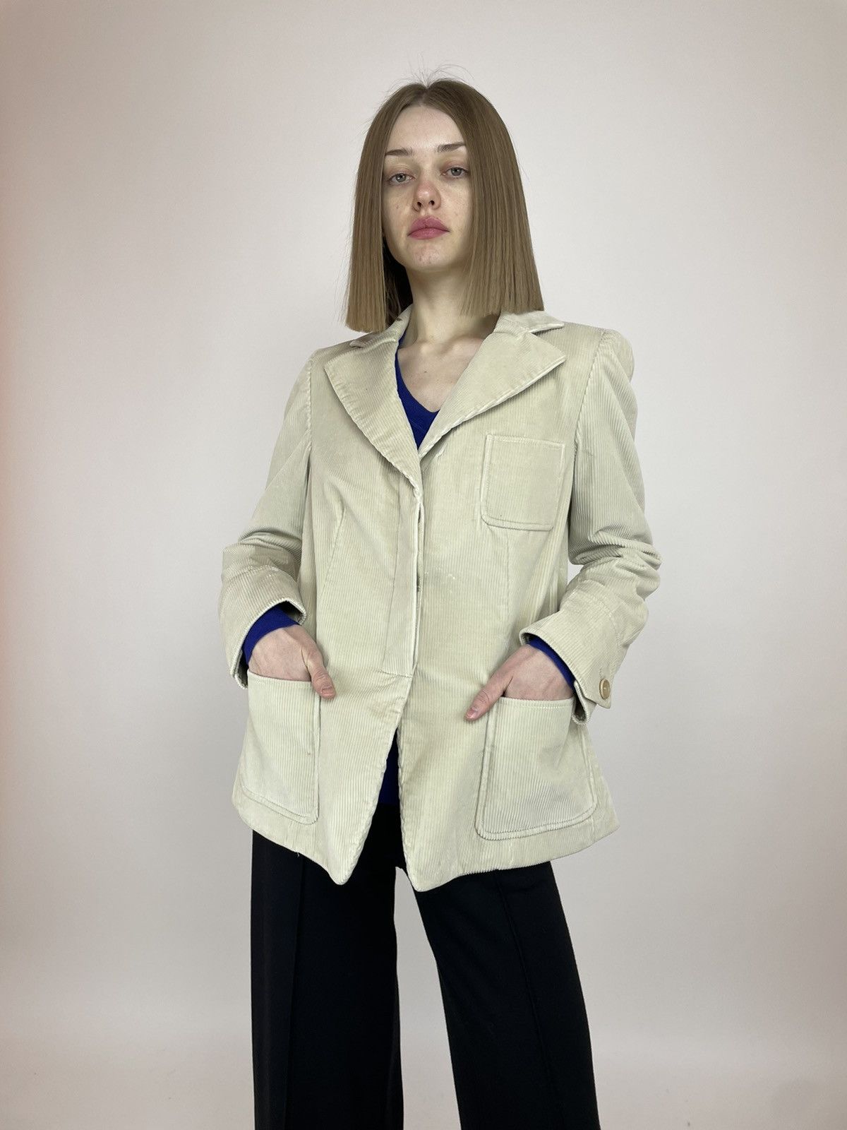 Armani Collezioni Armani Collezioni Light Brown Corduroy Blazer Jacket Italy Size L / US 10 / IT 46 - 6 Thumbnail