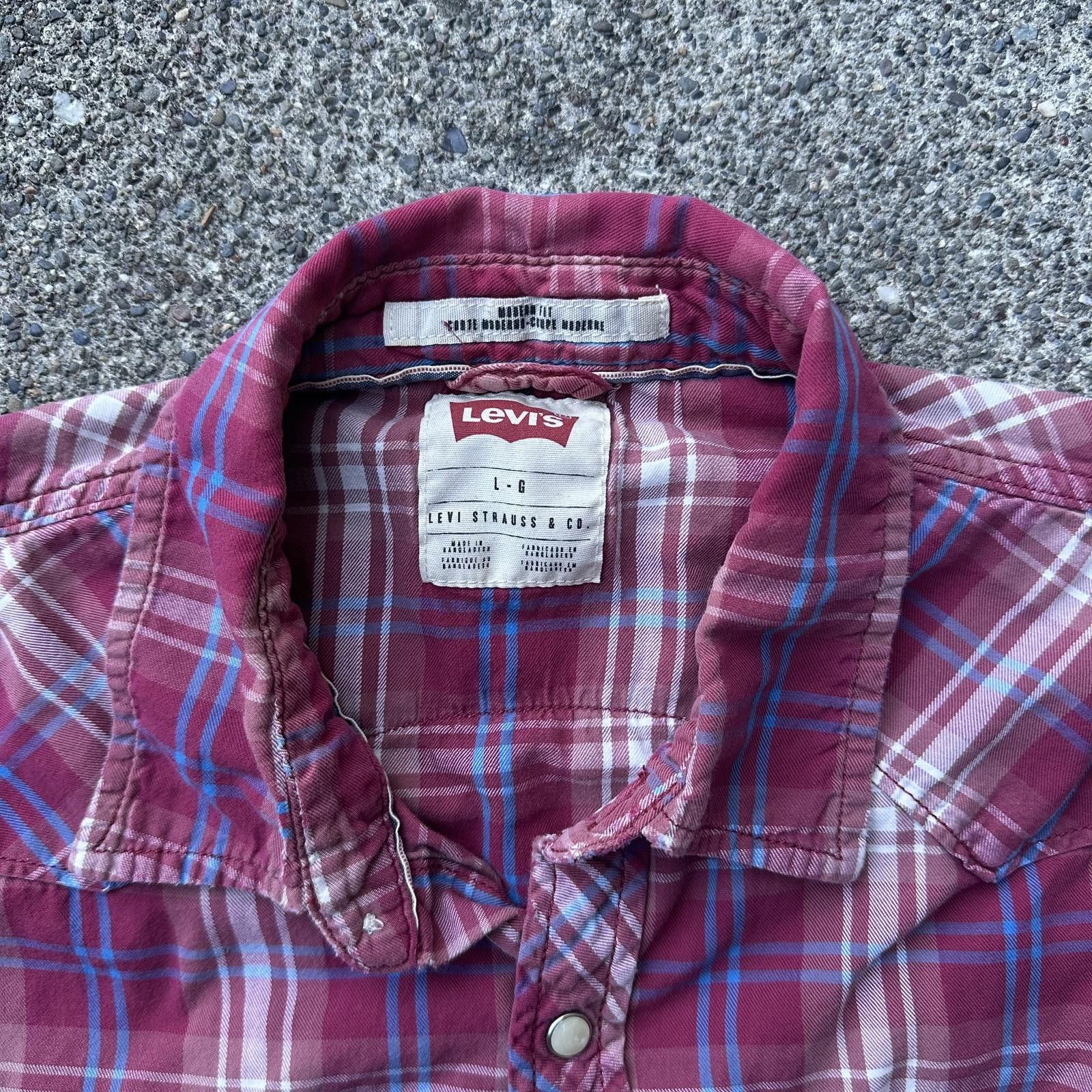Levi's Levi's Mens Button Up Shirt Large Red Plaid Casual Size US L / EU 52-54 / 3 - 3 Thumbnail