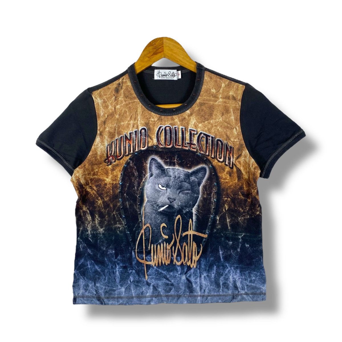 Le Grande Bleu (L.G.B.) Vintage KUNIO SATO Collection Fullprint Graphic Tee Shirt Size M / US 6-8 / IT 42-44 - 1 Thumbnail