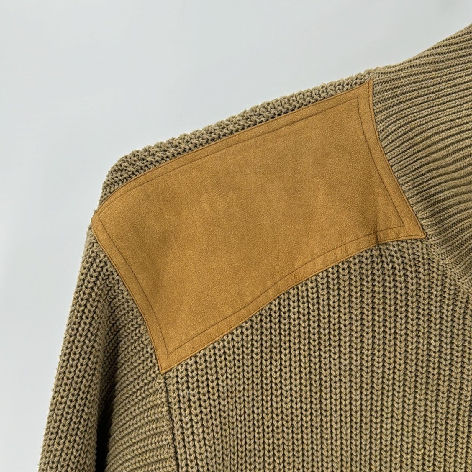 Orvis Vintage Orvis Full Zip Sweater Jacket Suede Leather sizer XL Size US XL / EU 56 / 4 - 5 Thumbnail