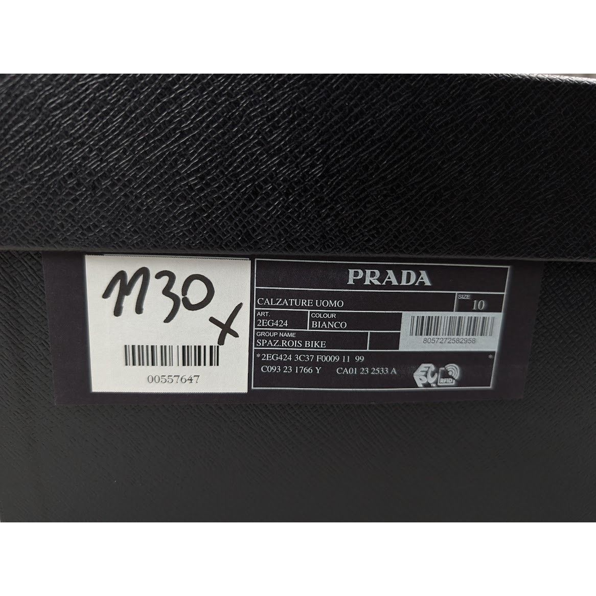 Prada o1rshd1 Brushed Leather Sneakers Bike Fabric Suede in White Size US 11 / EU 44 - 19 Thumbnail
