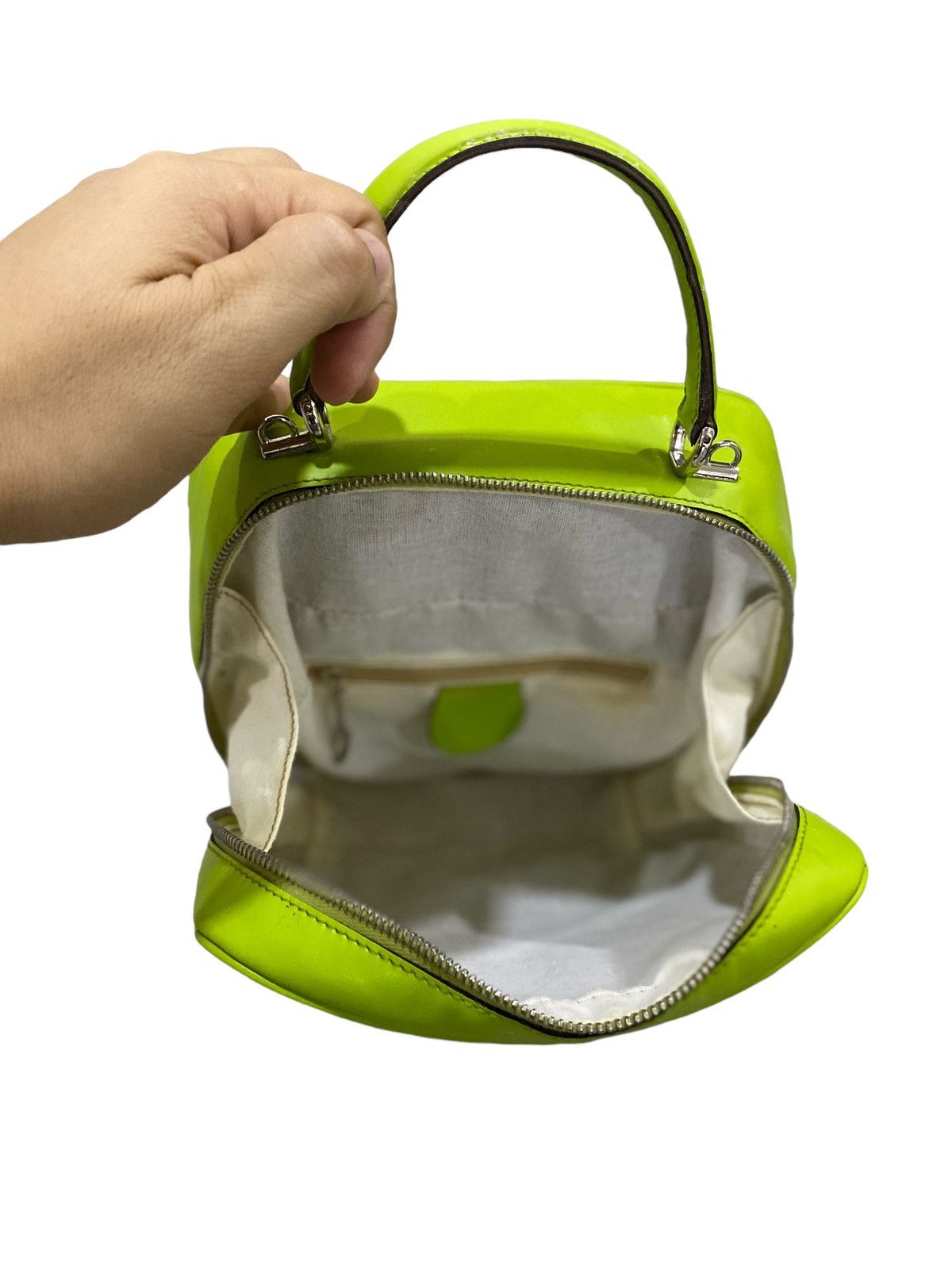 Gucci Vtg GUCCI bamboo neon green leather vanity cosmetic case bag Size ONE SIZE - 5 Thumbnail