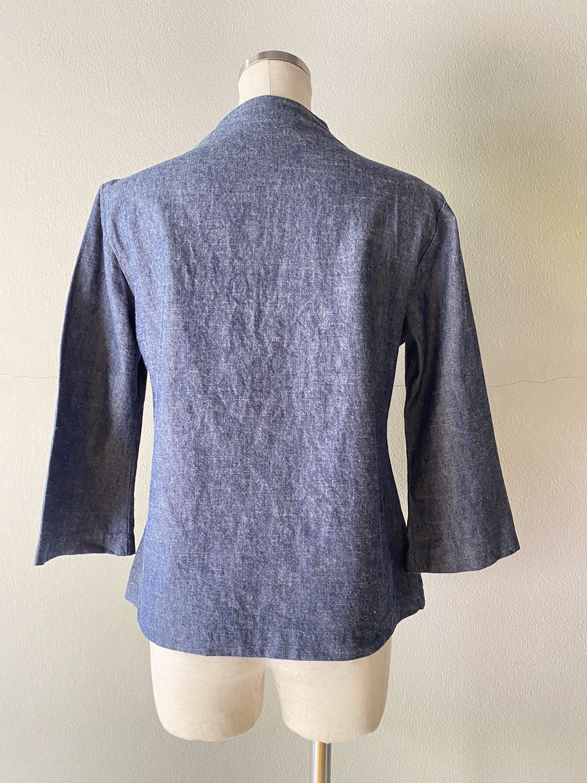 Designer Honore Mandarin Collar Linen Top Size XS / US 0-2 / IT 36-38 - 13 Thumbnail