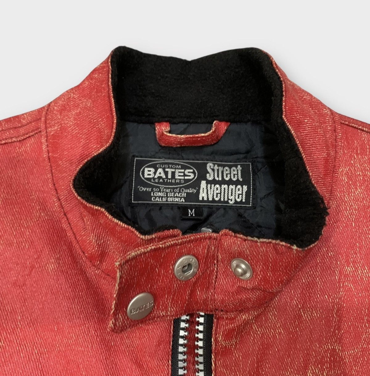 Sports Specialties VINTAGE DISTRESSED BATES LEATHERS CUSTOM BIKER JACKET Size US M / EU 48-50 / 2 - 15 Thumbnail