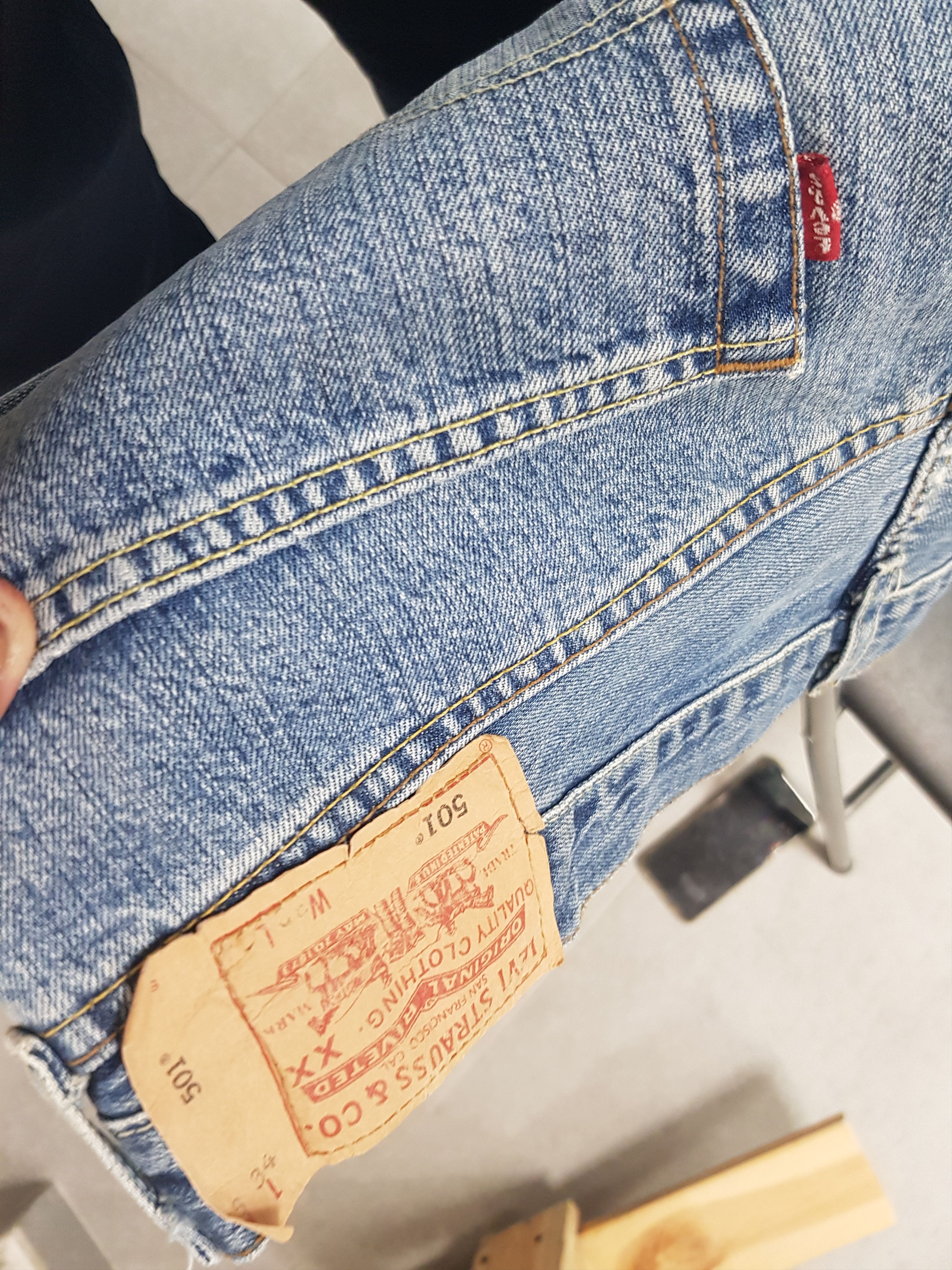 Japanese Brand × Levi's × Vintage Y2k faded Blue stone Washed Levi 501 straight loose Jeans Size US 34 / EU 50 - 8 Thumbnail