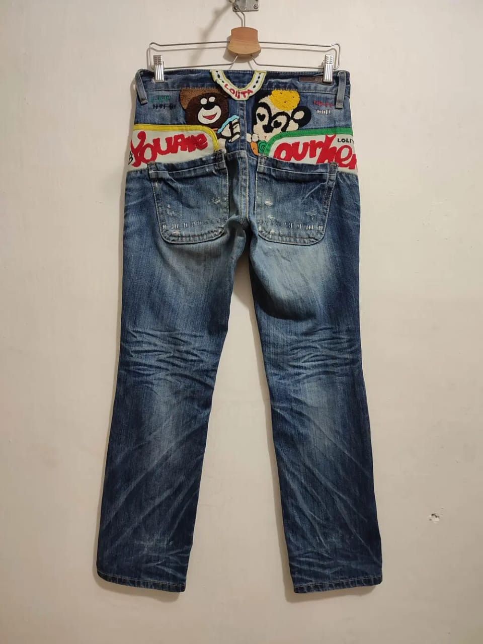 Japanese Brand × Other Lolita Jeans Nice Design Embroidery Cartoon Art Size US 29 - 4 Thumbnail