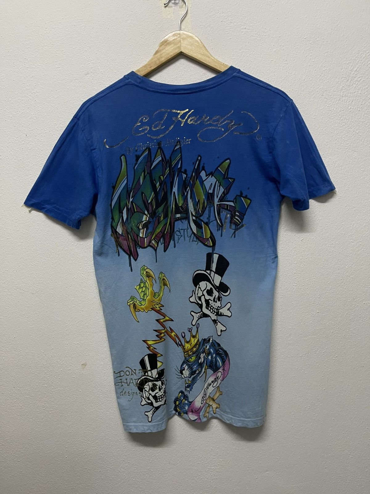 Ed Hardy 2000s ED HARDY CHRISTIAN AUDIGIER OVP DOUBLE LAYER TSHIRT Size US S / EU 44-46 / 1 - 1 Thumbnail