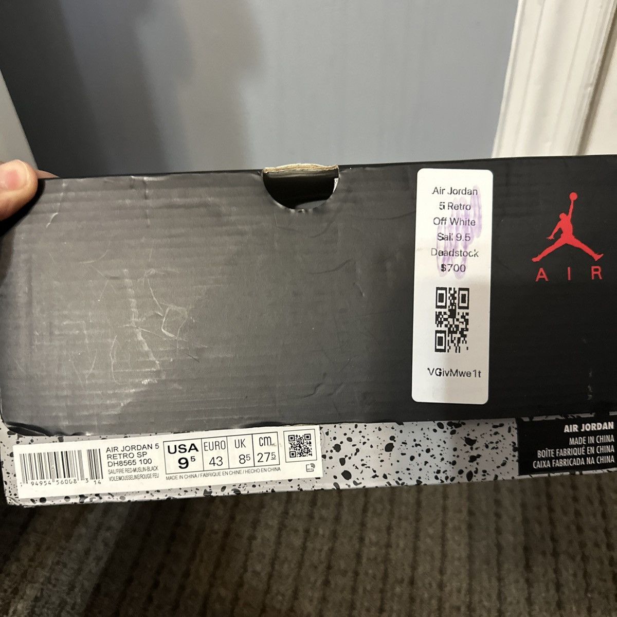 Nike × Off-White Jordan 5 off white sail Size US 9.5 / EU 42-43 - 9 Thumbnail