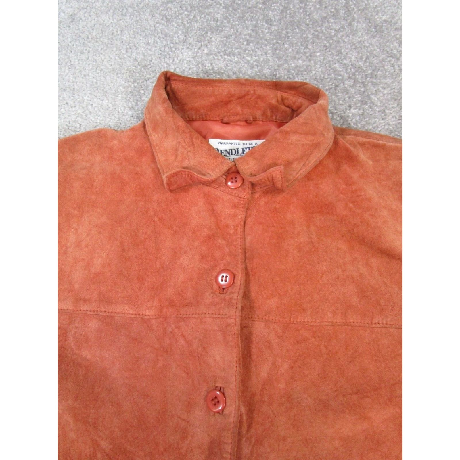 Pendleton Pendleton Jacket - Women’s Medium Orange Leather Button Up - Regular Fit - Pendleton Leather Jacket Size M / US 6-8 / IT 42-44 - 2 Thumbnail