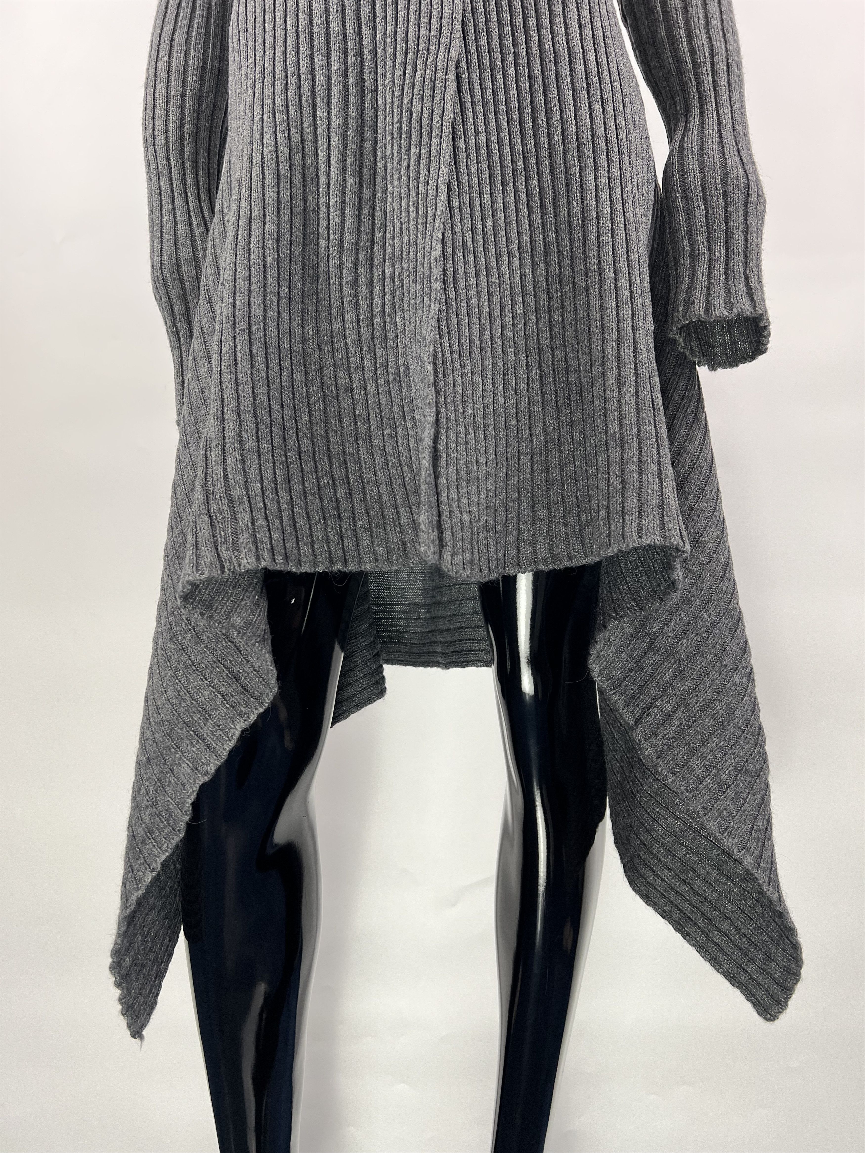 Zadig & Voltaire Zadig Voltaire Alpaca Wool Asymmetrical Ribbed Open Cardigan Size ONE SIZE - 6 Thumbnail