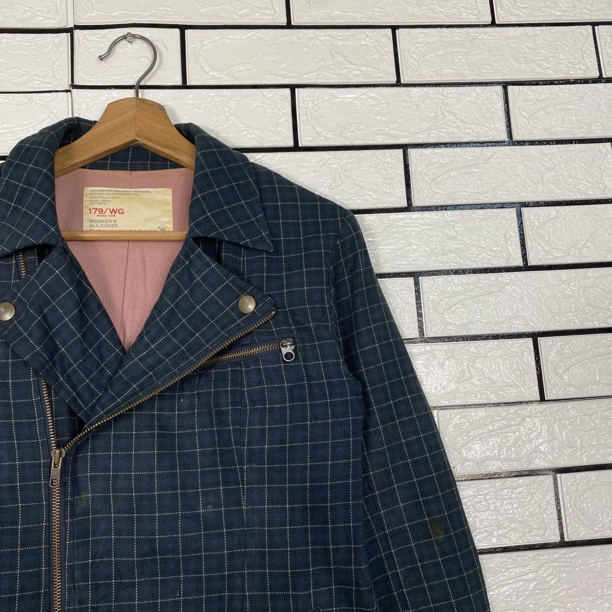Issey Miyake 📌Biker Jacket Double Collar Nicole Club Tartan Bondage Size US M / EU 48-50 / 2 - 7 Thumbnail