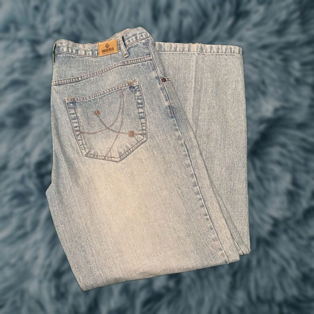 Enyce VINTAGE Enyce Webs Baggy Grunge Jeans VTG Mens Size 40 Light Wash 34 Inseam Denim Relaxed Wide-Leg Skatewear Hip Hop Y2K Webs Baggy Jeans Size US 40 / EU 56 - 1 Thumbnail