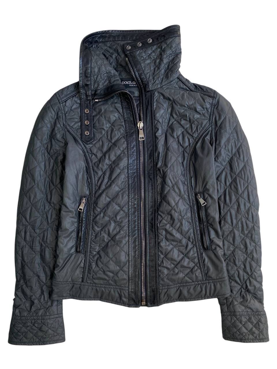 Dolce & Gabbana 2000’s Dolce Gabbana Quilted Leather Trim Motorcycle Jacket Size US S / EU 44-46 / 1 - 1 Thumbnail