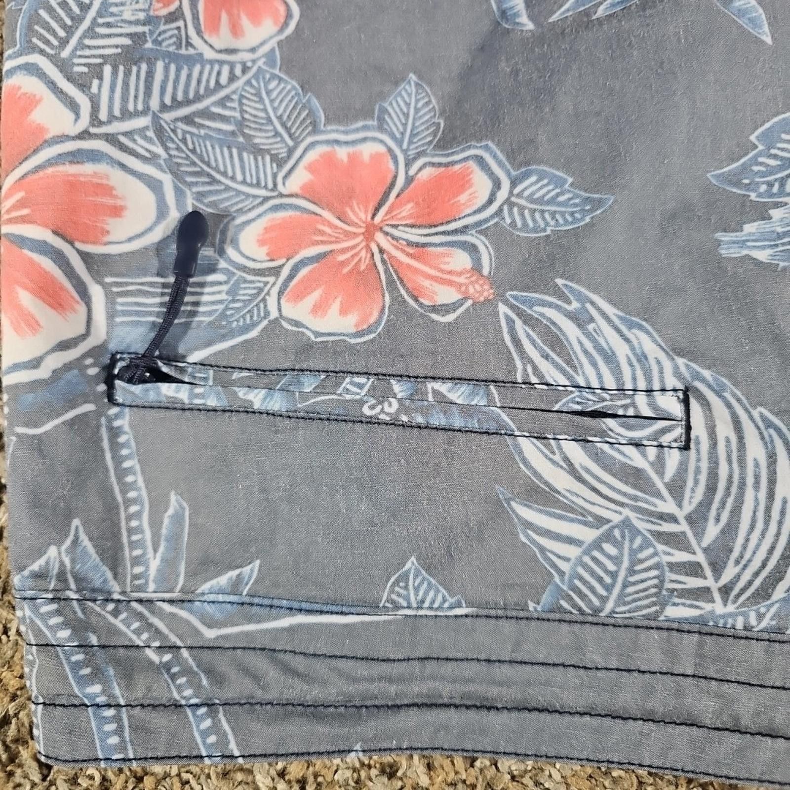 Trunk Ltd Sz 40 Floral Drawstring Swim Trunks Shorts Size US 32 / EU 48 - 7 Thumbnail