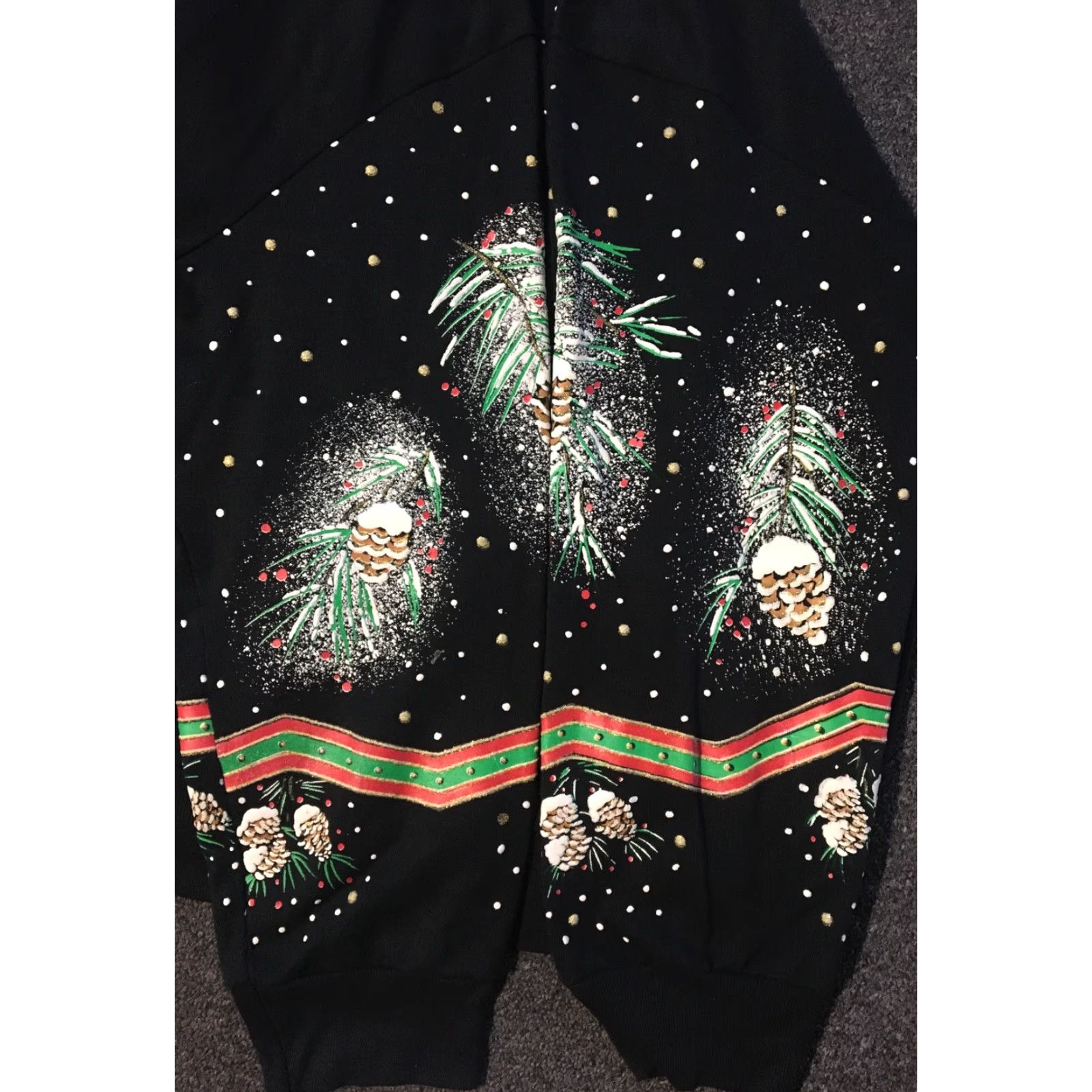 Vintage VINTAGE Christmas On Mainstreet Sweatshirt Men L Black Cardinal Bird Art 90s Snow Vaporwave 80s Santa Glitter Pullover USA Size L Size US L / EU 52-54 / 3 - 3 Thumbnail