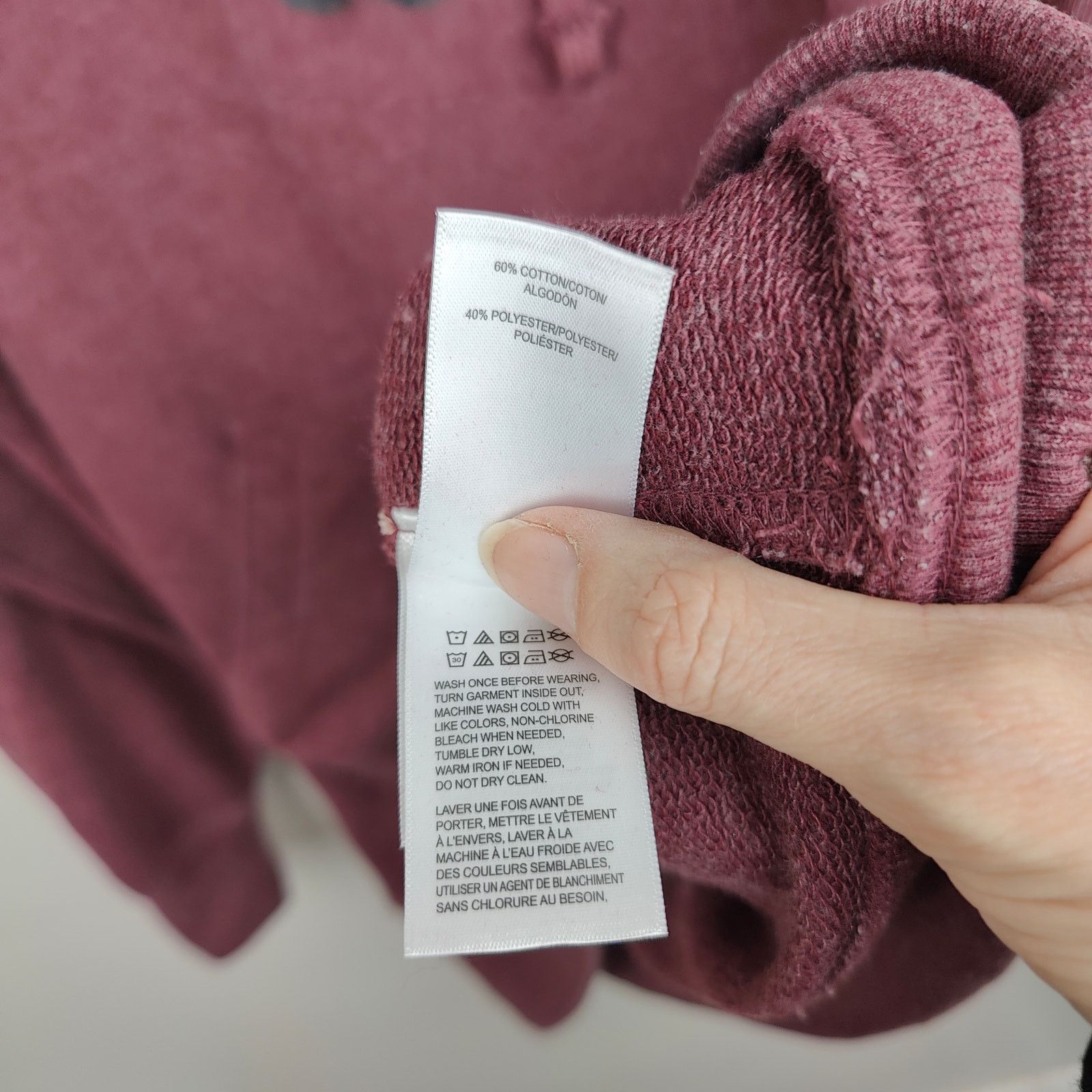 Lucky Brand Lucky Brand Venice Burnout Hoodie Mens Medium Burgundy Size US M / EU 48-50 / 2 - 8 Thumbnail