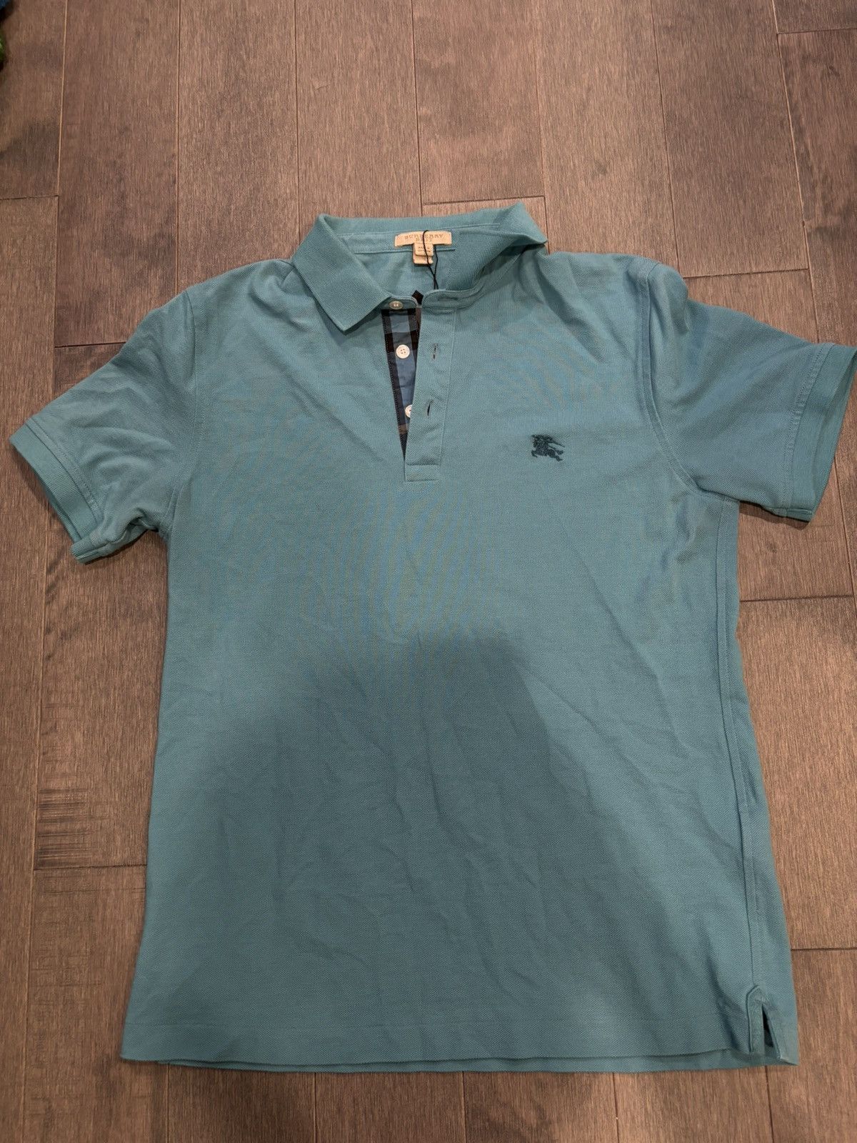 image of Burberry Polo Shirts Medium in Blue, Men's