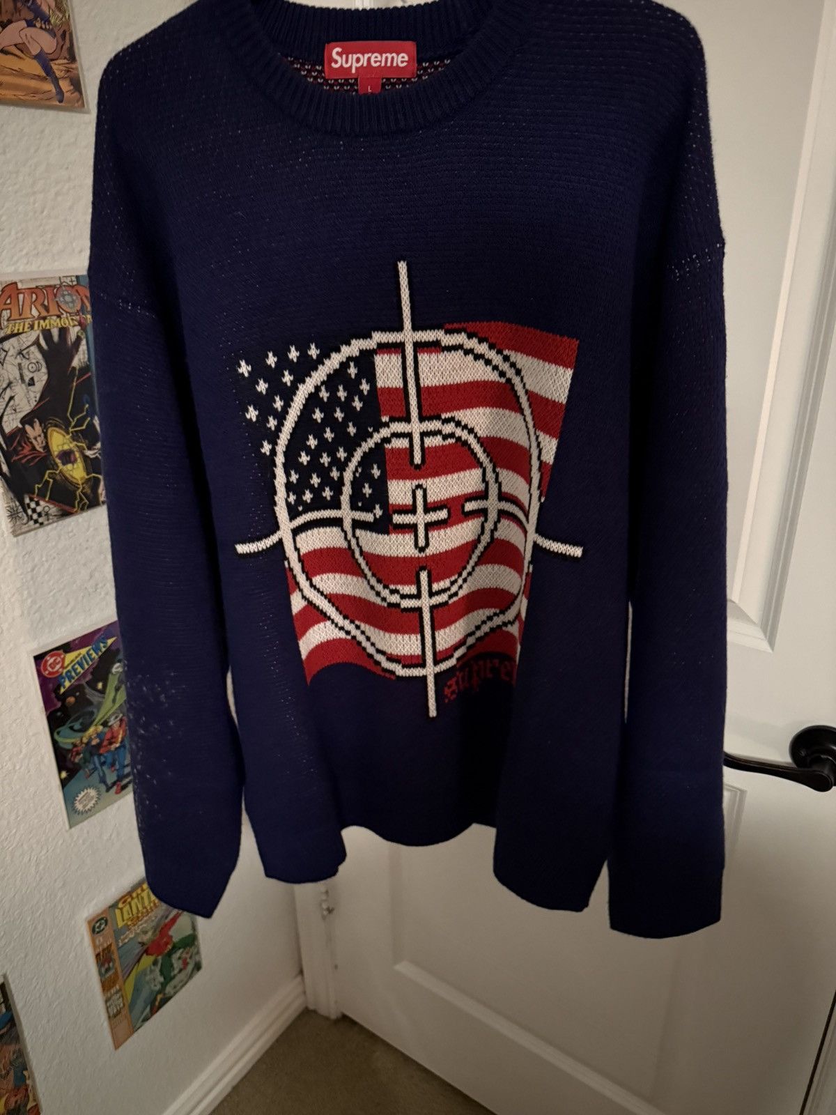 Supreme Supreme Target Sweater Navy | Grailed