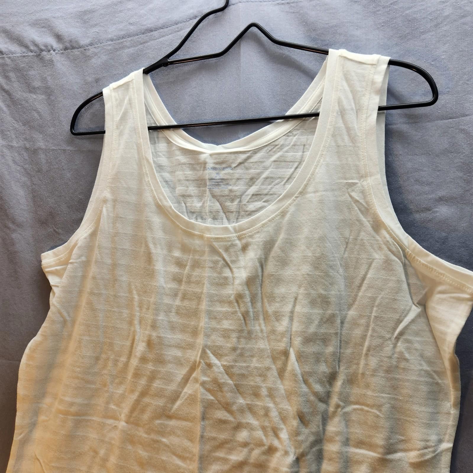 Lands' End Lands End White Cotton Blend Tank Top Womens Size XL Size XL / US 12-14 / IT 48-50 - 2 Thumbnail