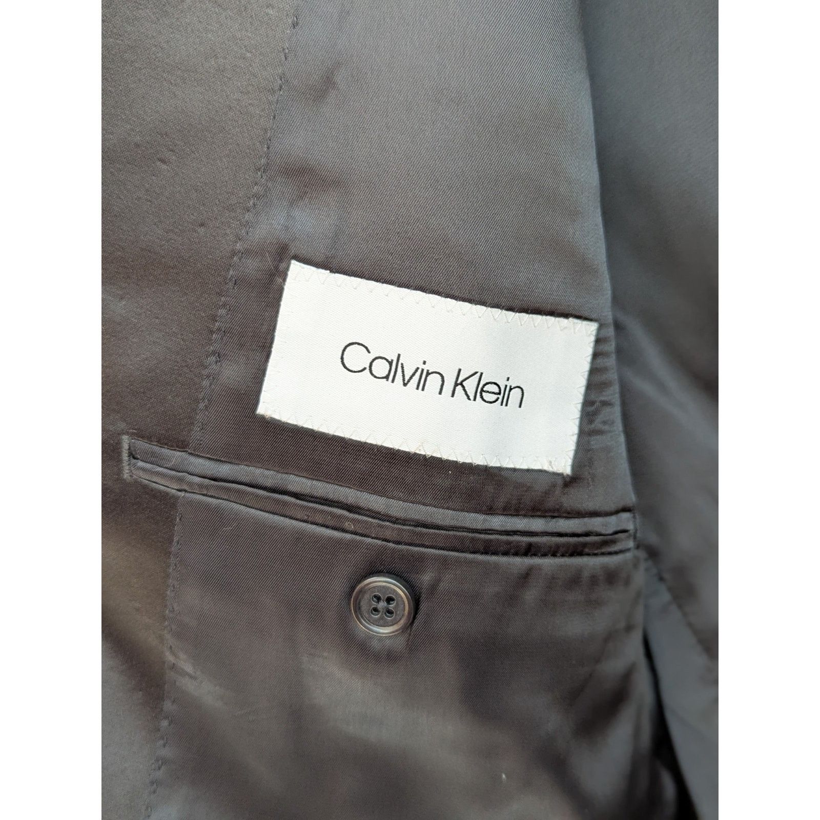 Calvin Klein Tuxedo Jacket Size 42S 100% Wool 2 Button Notch Lapel Size 42S - 11 Thumbnail