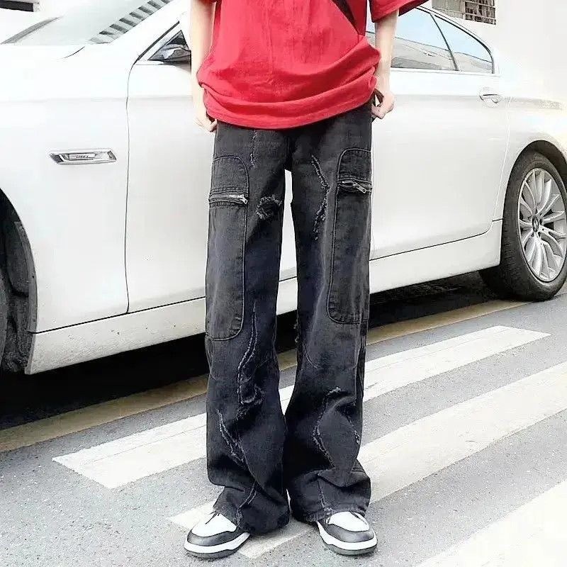 Japanese Brand Y2K Fashion Washed Black Baggy Ripped Size US 32 / EU 48 - 3 Thumbnail